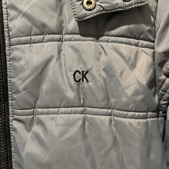 Calvin Klein Jeans Silver Puffer Jacket - Picture 2 of 6